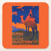 Dessous-de-verre Carré En Papier Affiche promotionnelle de ligne aérienne française (Devant)