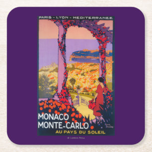 Dessous-de-verre Carré En Papier Affiche promotionnelle de voyage