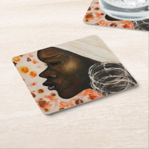 Dessous-de-verre Carré En Papier Africaine Beauté femme Papier Dessous de verre pei