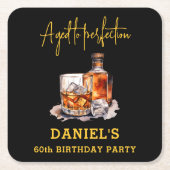 Dessous-de-verre Carré En Papier Aged to Perfection Whiskey 60th Birthday (Devant)