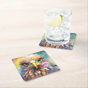 Dessous-de-verre Carré En Papier Aigle arc-en-ciel 1