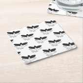 Dessous-de-verre Carré En Papier Aigle de silhouette (Incliné)