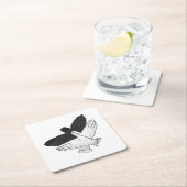 Dessous-de-verre Carré En Papier Aigle de silhouette (En situation)