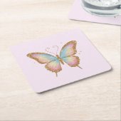 DESSOUS-DE-VERRE CARRÉ EN PAPIER AILES COLORÉES (Incliné)