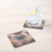 Dessous-de-verre Carré En Papier *~* Ailes d'ange à coeur d'opale flashy AP78 (En situation)