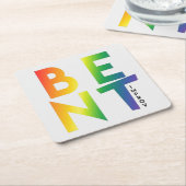 Dessous-de-verre Carré En Papier Aimant en pierre. (Incliné)