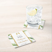 Dessous-de-verre Carré En Papier Aimer la verdure champagne (En situation)