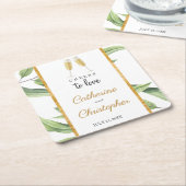 Dessous-de-verre Carré En Papier Aimer la verdure champagne (Incliné)