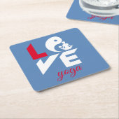 Dessous-de-verre Carré En Papier Aimer le yoga (Incliné)