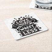Dessous-de-verre Carré En Papier Aimez plus d'inquiétude moins (Incliné)