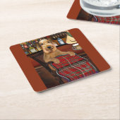 Dessous-de-verre Carré En Papier Airedale Terrier (Incliné)