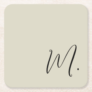 Dessous-de-verre Carré En Papier Ajouter Votre Nom Monogramme Moderne Calligraphie 
