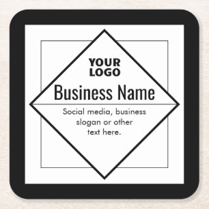 Dessous-de-verre Carré En Papier Ajoutez votre modèle personnalisable de logo