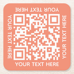 Dessous-de-verre Carré En Papier Ajoutez votre propre code QR texte Scan Minimal Si