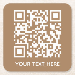 Dessous-de-verre Carré En Papier Ajoutez votre propre code QR texte Scan Minimal Si