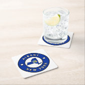 Dessous-de-verre Carré En Papier Albany New York (En situation)