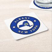 Dessous-de-verre Carré En Papier Albany New York (Incliné)