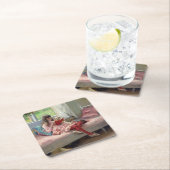 Dessous-de-verre Carré En Papier Albert Edelfeel - Les bons amis (En situation)