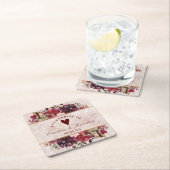 Dessous-de-verre Carré En Papier Alice au pays des merveilles Élégant Monogramme Vi (En situation)