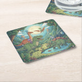 Dessous-de-verre Carré En Papier Aliens and Dinosaurs Adventure (Incliné)