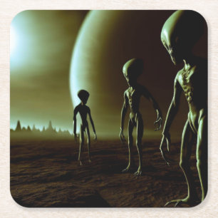 Dessous-de-verre Carré En Papier ALIENS gris SF 1