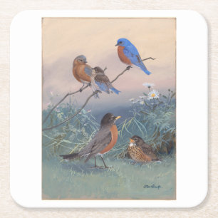 Dessous-de-verre Carré En Papier Allan Brooks Birds no1