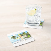 Dessous-de-verre Carré En Papier Aloha 01 (En situation)