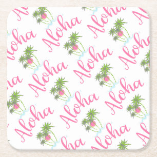 Dessous-de-verre Carré En Papier Aloha-Beaches Hawaii Style été amusant
