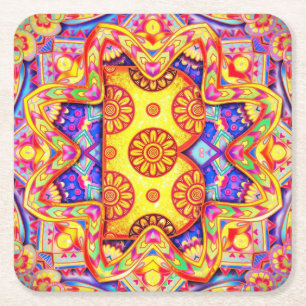 Dessous-de-verre Carré En Papier Alphabet B mandala