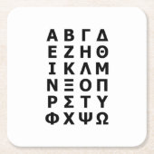 Dessous-de-verre Carré En Papier Alphabet grec (Devant)