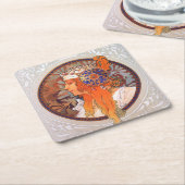 Dessous-de-verre Carré En Papier Alphonse Mucha (Incliné)