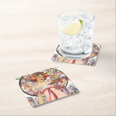 Dessous-de-verre Carré En Papier Alphonse Mucha (En situation)