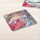 Dessous-de-verre Carré En Papier Alphonse Mucha (Incliné)