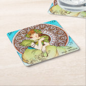 Dessous-de-verre Carré En Papier Alphonse Mucha (Incliné)