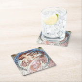 Dessous-de-verre Carré En Papier Alphonse Mucha déesse (En situation)