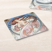 Dessous-de-verre Carré En Papier Alphonse Mucha déesse (Incliné)