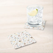 Dessous-de-verre Carré En Papier Amateurs de poulet Ferme Animaux Plutôt Floral (En situation)