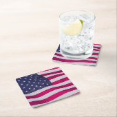 Dessous-de-verre Carré En Papier American Flag (En situation)