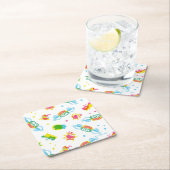 Dessous-de-verre Carré En Papier AMIS™ | Central Perk Neon Motif (En situation)