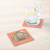 Dessous-de-verre Carré En Papier AMIS™ | Monica's Apartment Building (En situation)