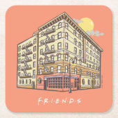 Dessous-de-verre Carré En Papier AMIS™ | Monica's Apartment Building (Devant)