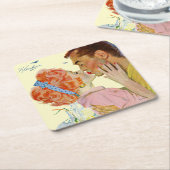 Dessous-de-verre Carré En Papier Amour (Incliné)