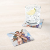 Dessous-de-verre Carré En Papier Amour et Psyché, Bouguereau (En situation)