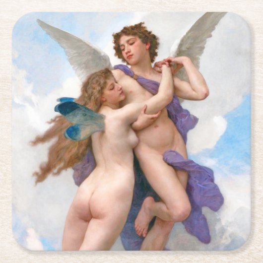 Dessous-de-verre Carré En Papier Amour et Psyché, Bouguereau (Devant)