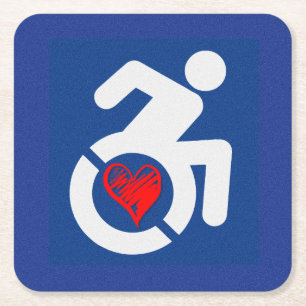 Dessous-de-verre Carré En Papier Amour Handicap