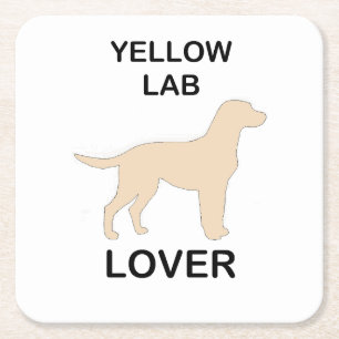 Dessous-de-verre Carré En Papier ampoule de laboratoire jaune