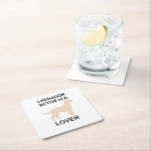 Dessous-de-verre Carré En Papier ampoule de laboratoire jaune (En situation)