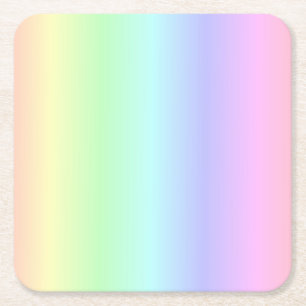 Dessous-de-verre Carré En Papier Amusant brillant mignon coloré arc-en-ciel rose ja