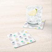 Dessous-de-verre Carré En Papier Ananas abstraits 2 (En situation)