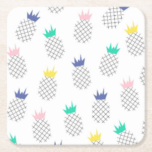 Dessous-de-verre Carré En Papier Ananas abstraits 2